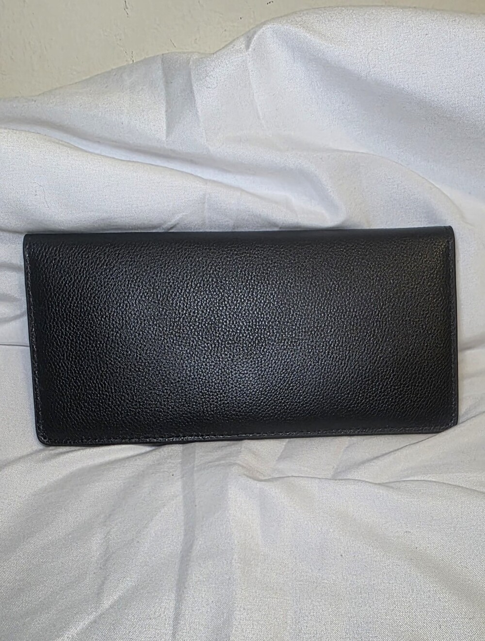 Bveyzi Classic Black Leather Bi Fold Long Womens Wallet